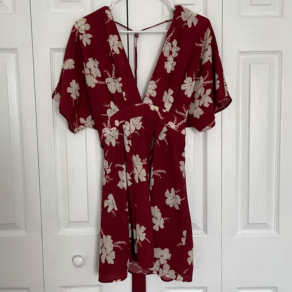 Floerns Burgundy Dress